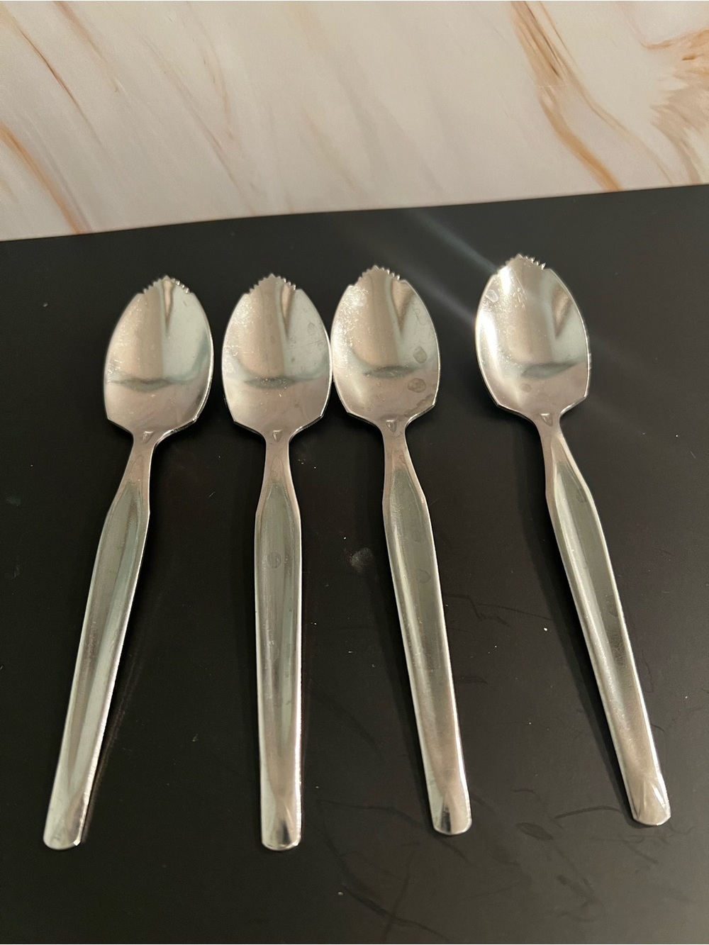 Stainless Steel Seafood Spoons - Silver (Set of 4)